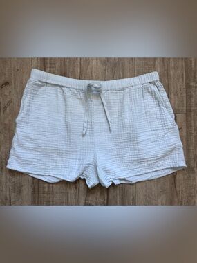 Organic Cotton pale blue Wilfred Free Aritzia Gauze Lounge Shorts summer beachy